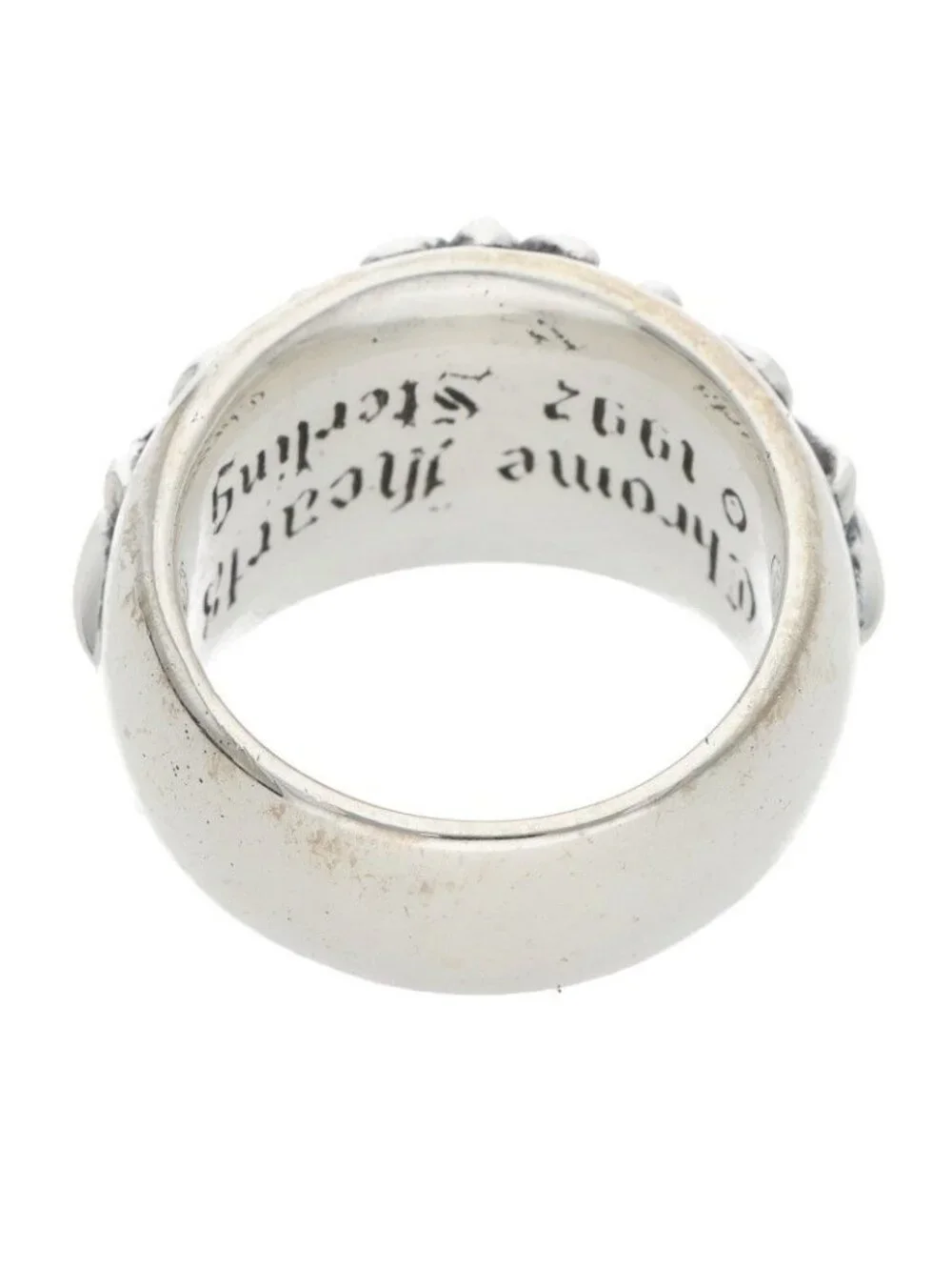 Chrome Hearts Flrl Crs Floral Cross Silver Ring